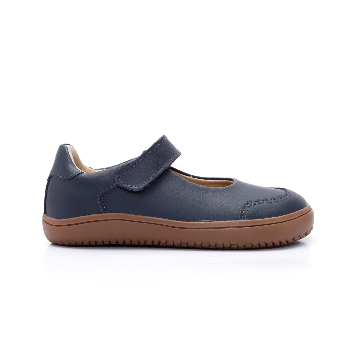 Old Soles 6505 Fit Jane kids leather shoe in Navy with classic detail