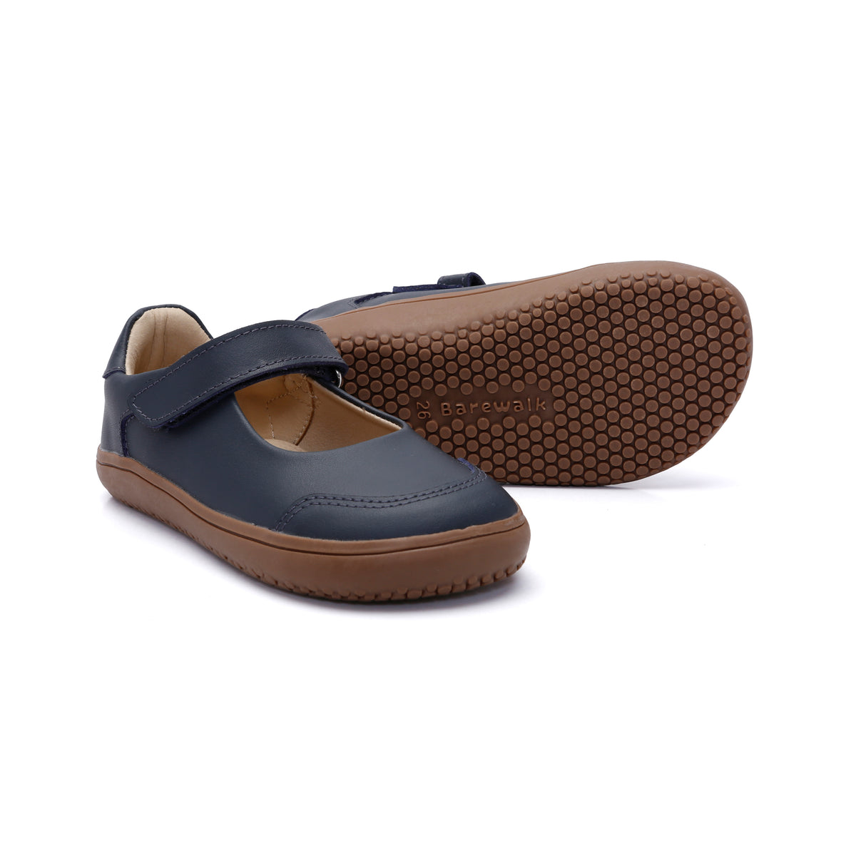 Old Soles 6505 Fit Jane kids leather shoe in Navy with classic detail