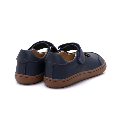 Old Soles 6505 Fit Jane kids leather shoe in Navy with classic detail