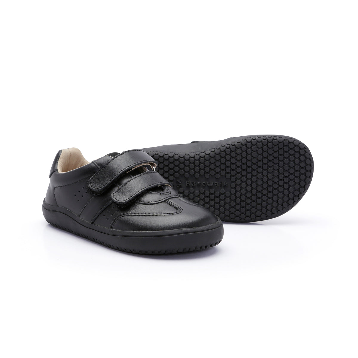 Old Soles 6506 Zerow kids leather sneaker in Black with classic detail