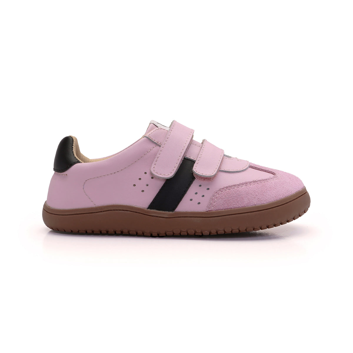 Old Soles 6506 Zerow kids leather sneaker in Chalk Pink, Chalk Pink Suede, and Black with classic detail