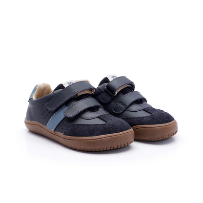 Old Soles 6506 Zerow kids leather sneaker in Navy, Navy Suede, and Indigo with classic detail