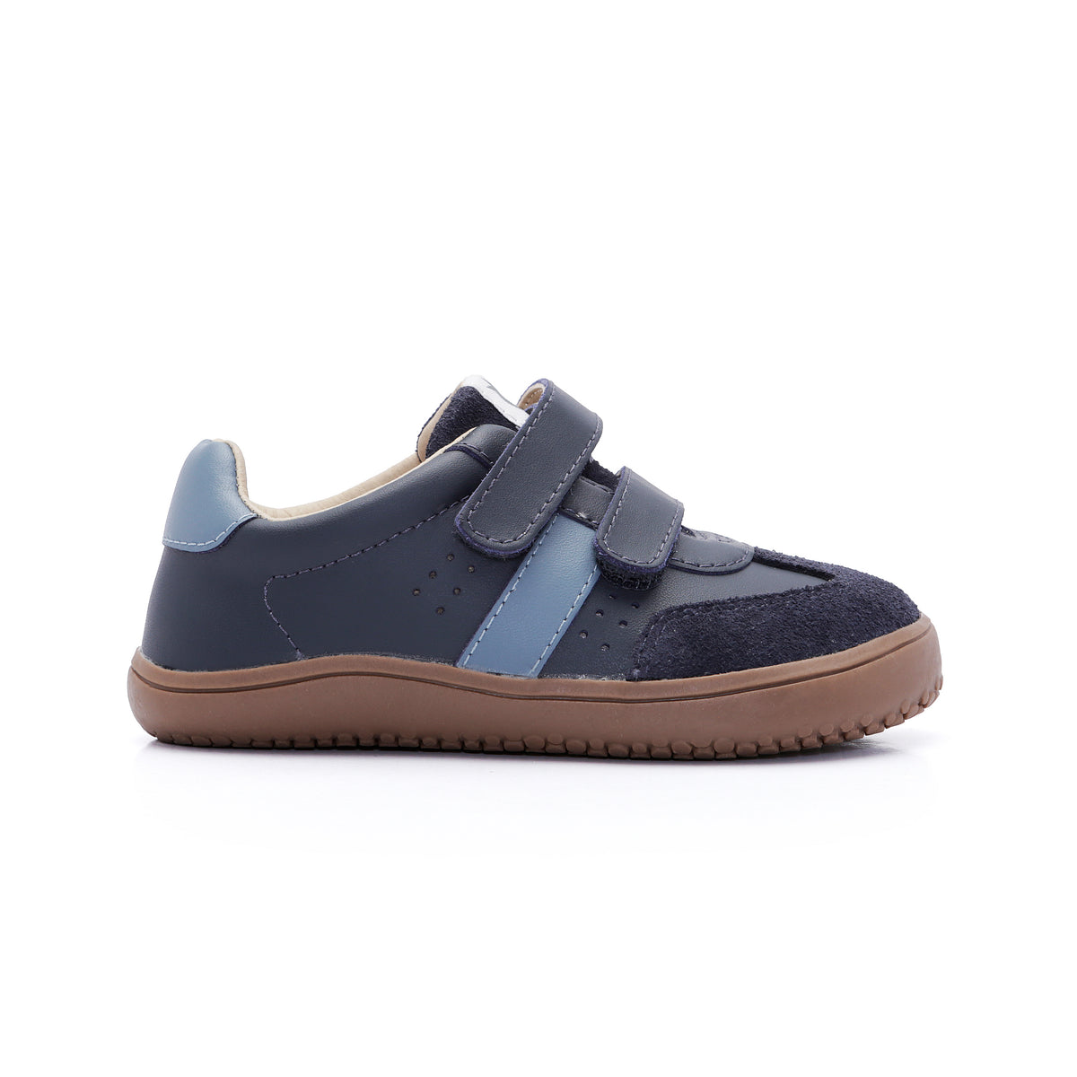 Old Soles 6506 Zerow kids leather sneaker in Navy, Navy Suede, and Indigo with classic detail