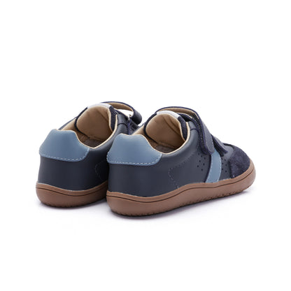 Old Soles 6506 Zerow kids leather sneaker in Navy, Navy Suede, and Indigo with classic detail