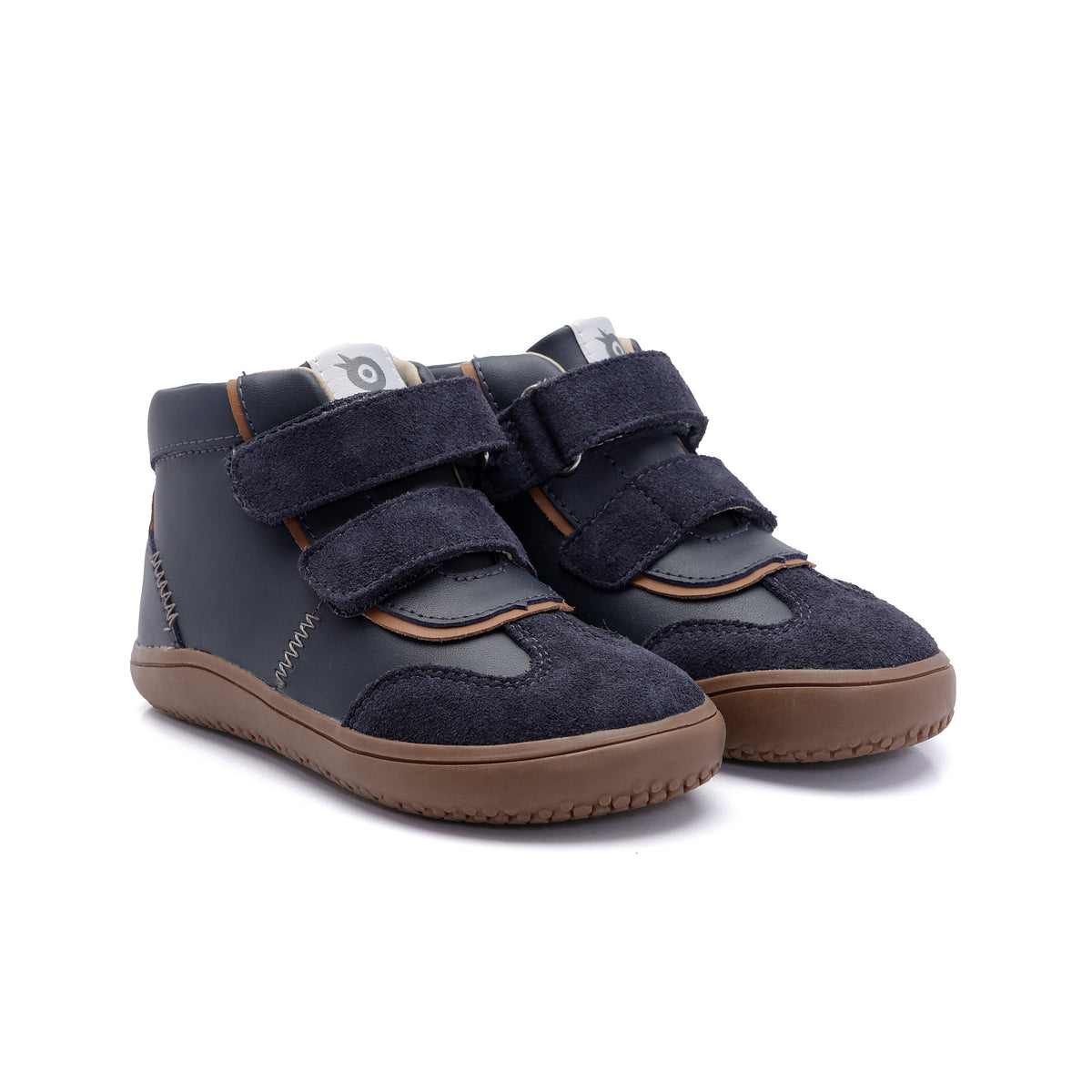 Old Soles 6507 Ashi kids leather sneaker in Navy with classic detail