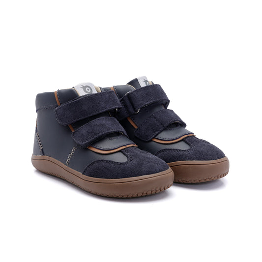 Old Soles 6507 Ashi kids leather sneaker in Navy with classic detail