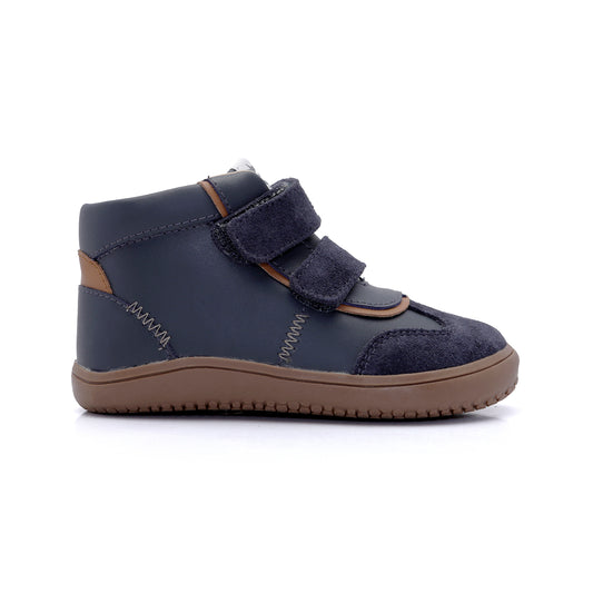 Old Soles 6507 Ashi kids leather sneaker in Navy with classic detail
