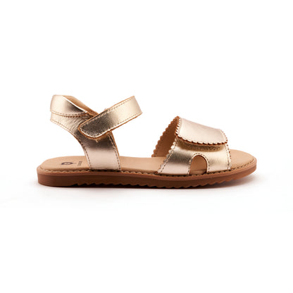 Old Soles 7044 Ripple Sandy kids leather sandal in Gold with open toe detail