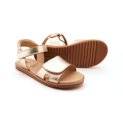 Old Soles 7044 Ripple Sandy kids leather sandal in Gold with open toe detail