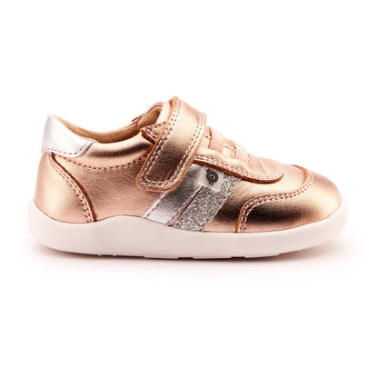 Old Soles 8013 Play Ground kids leather shoe in Copper Silver and Glam Argent