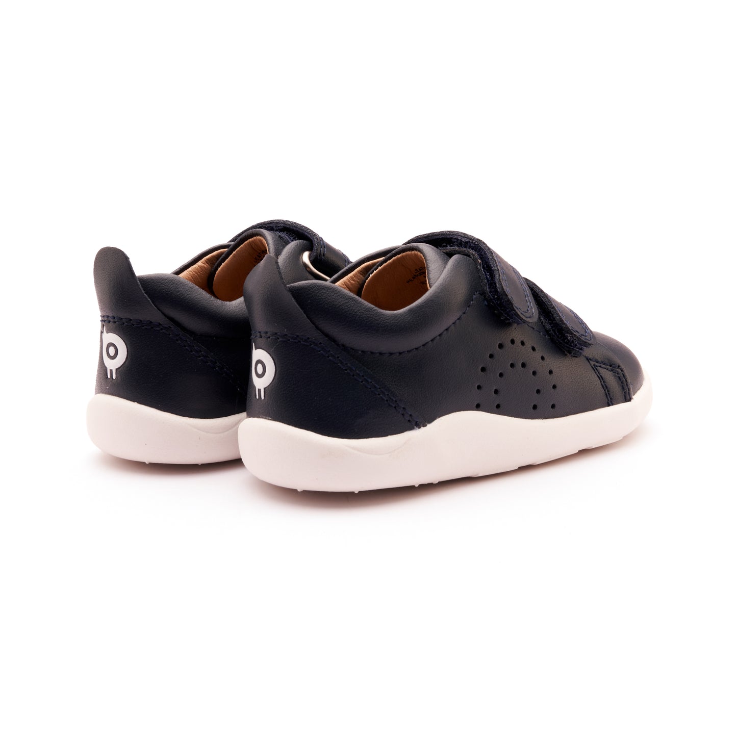 Old Soles 8056 Little Tot kids leather shoe in Navy and White Sole with velcro strap detail