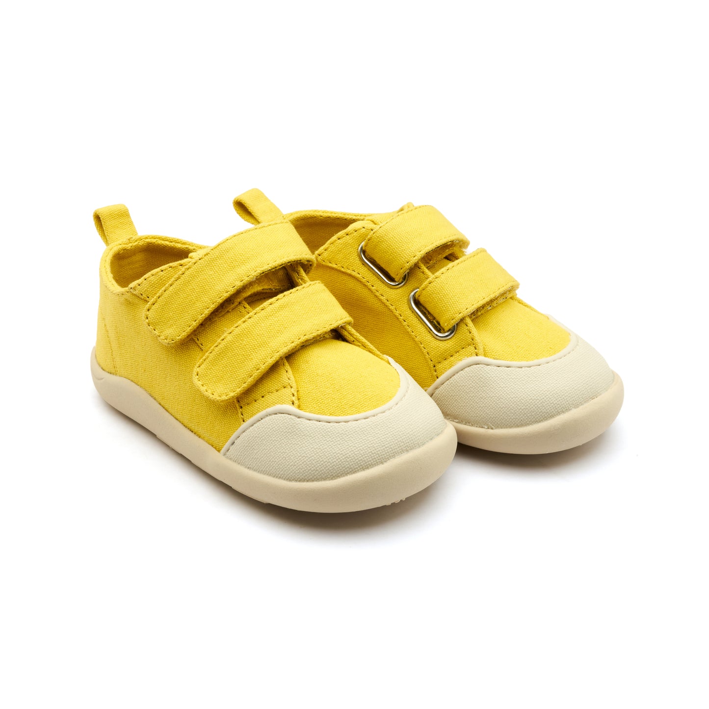 Old Soles 8058 Salty Ground kids leather shoe in Lemon with rubber sole detail