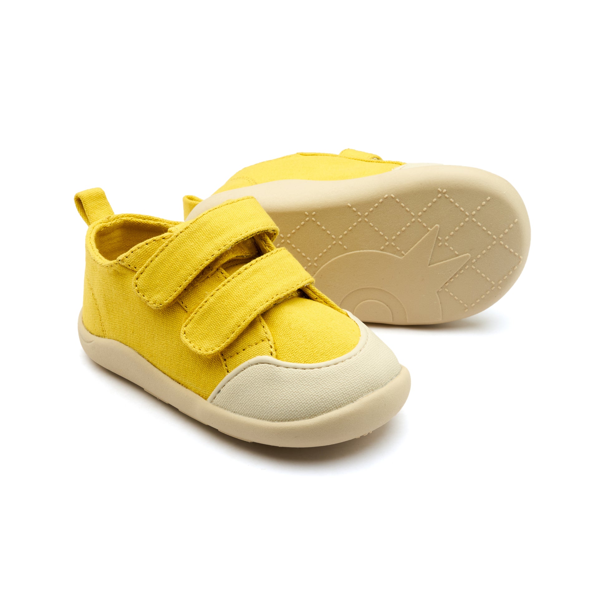 Old Soles 8058 Salty Ground kids leather shoe in Lemon with rubber sole detail