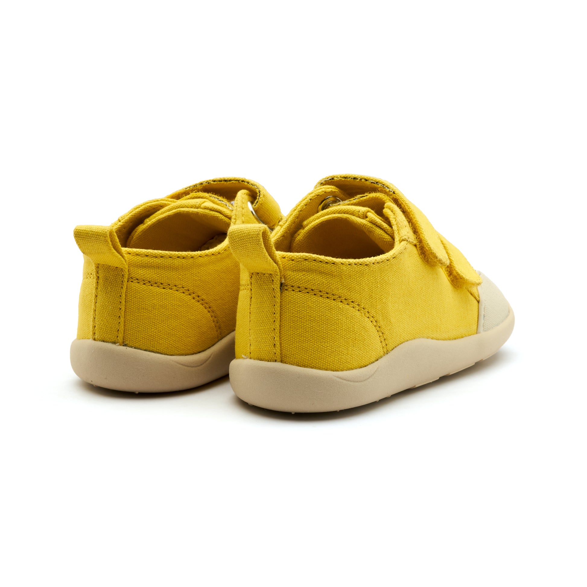 Old Soles 8058 Salty Ground kids leather shoe in Lemon with rubber sole detail