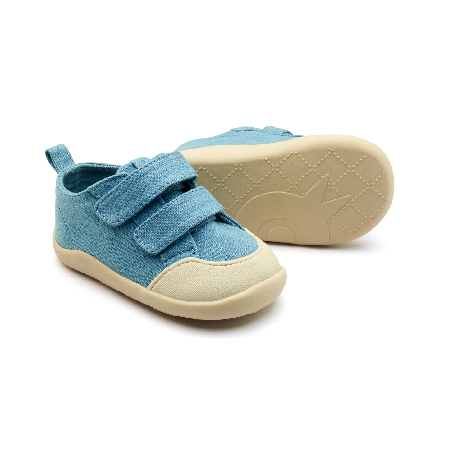 Old Soles 8058 Salty Ground kids leather shoe in Light Denim with rubber sole detail