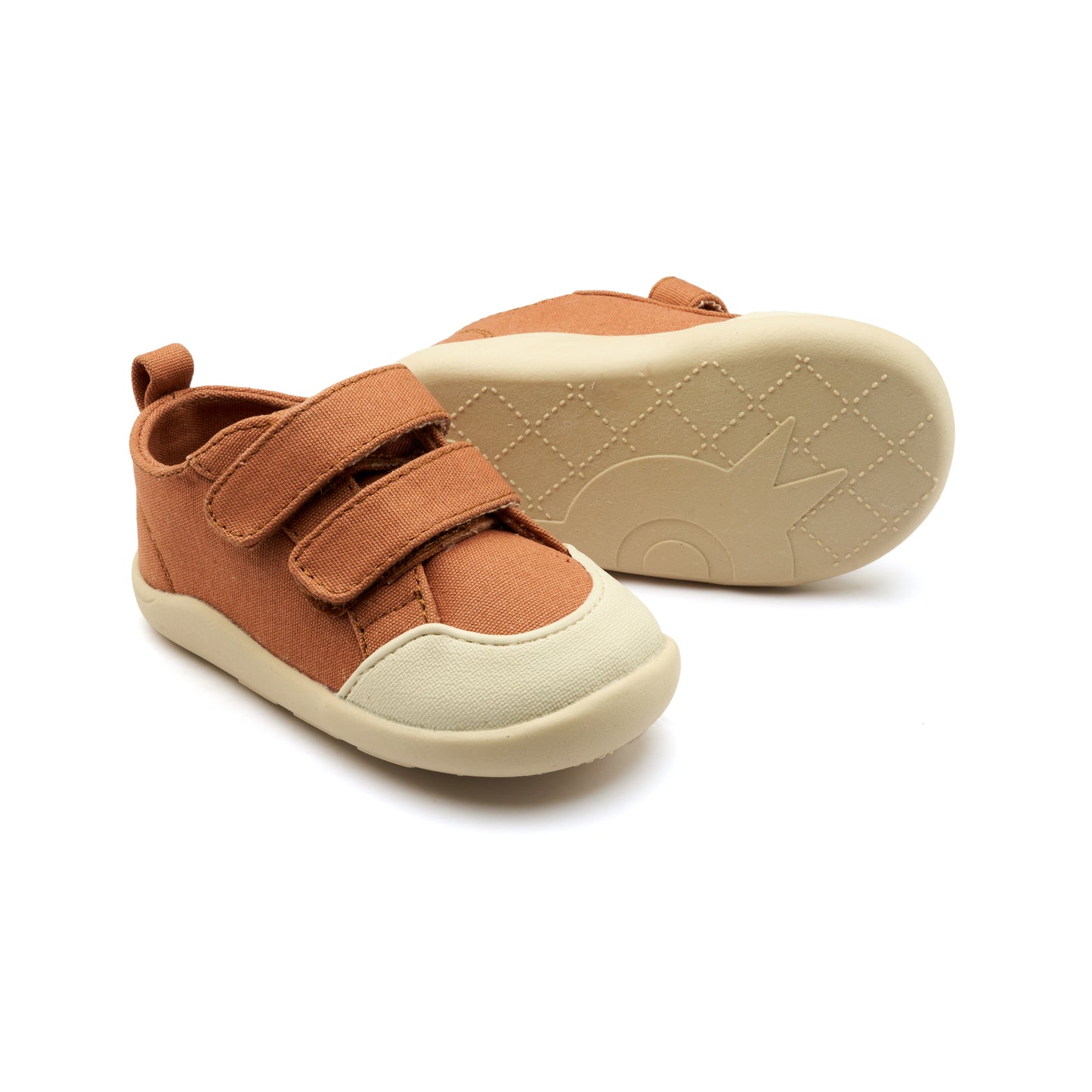 Old Soles 8058 Salty Ground kids leather shoe in Tan with rubber sole detail