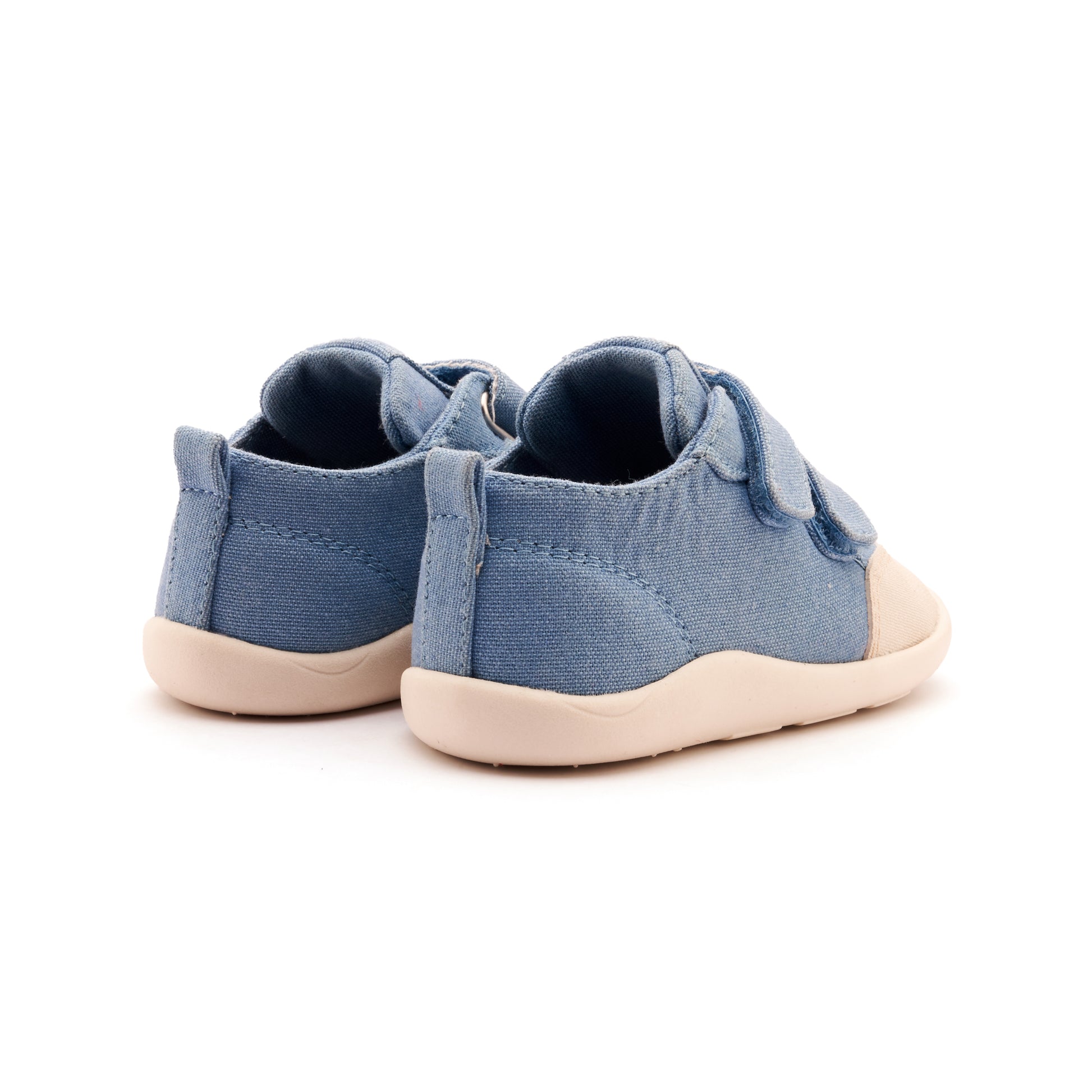 Old Soles 8058 Salty Ground kids leather shoe in Light Denim Canvas with rubber sole detail