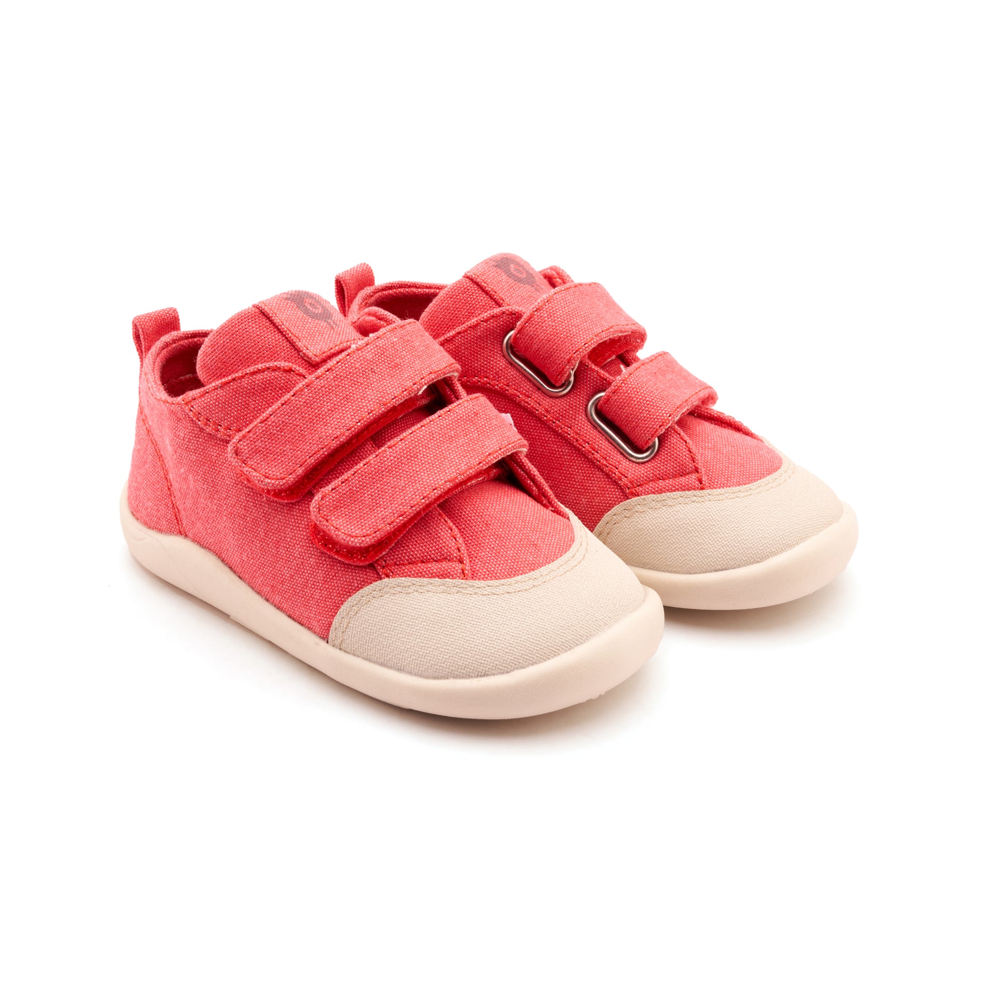 Old Soles 8058 Salty Ground kids leather shoe in Watermelon Canvas with rubber sole detail