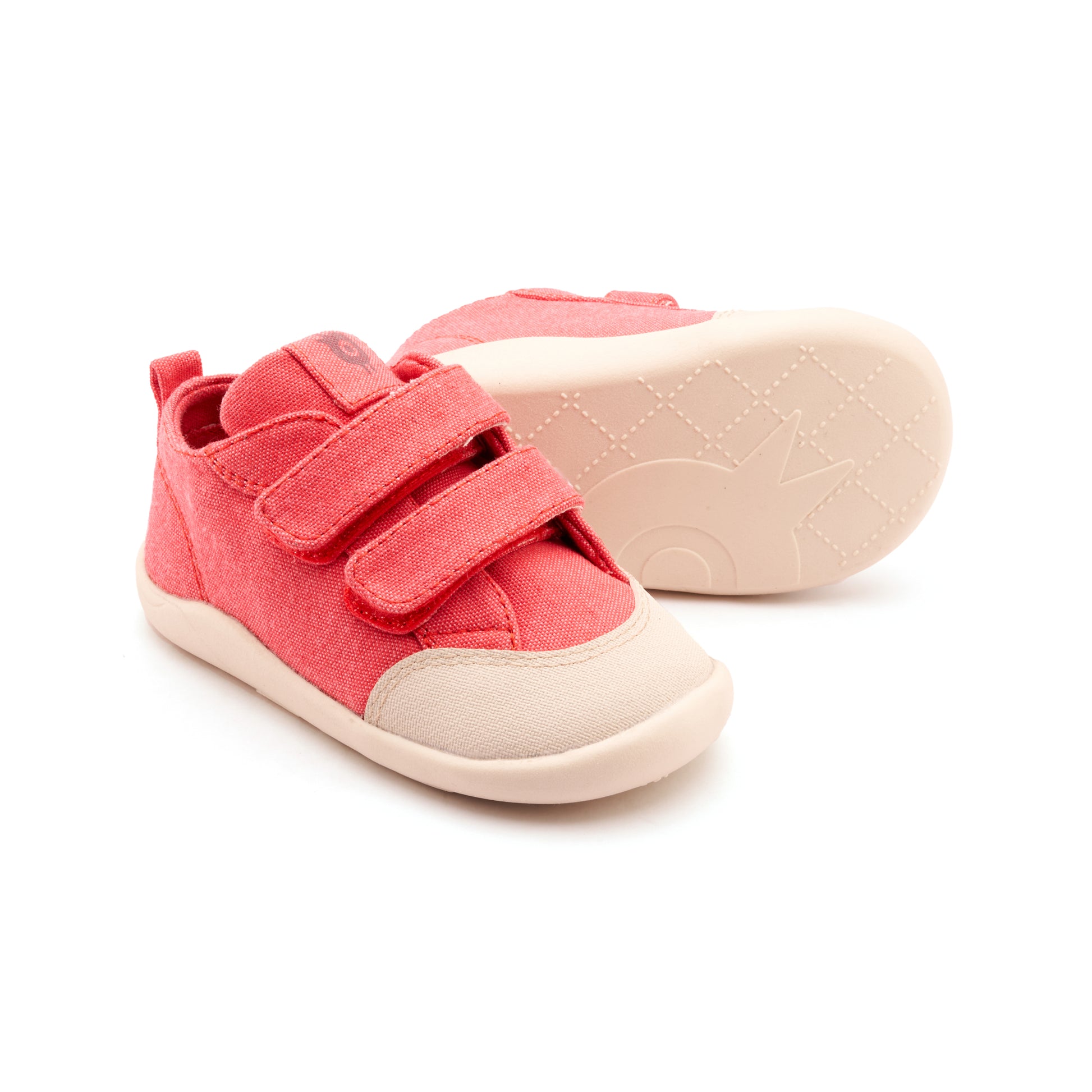 Old Soles 8058 Salty Ground kids leather shoe in Watermelon Canvas with rubber sole detail