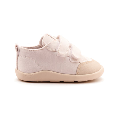 Old Soles 8058 Salty Ground kids leather shoe in White Canvas with rubber sole detail