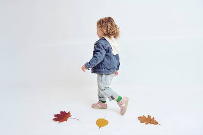 Old Soles 8083 Retro Ground kids leather shoe in Nacardo Dalia and Snow with rubber sole detail