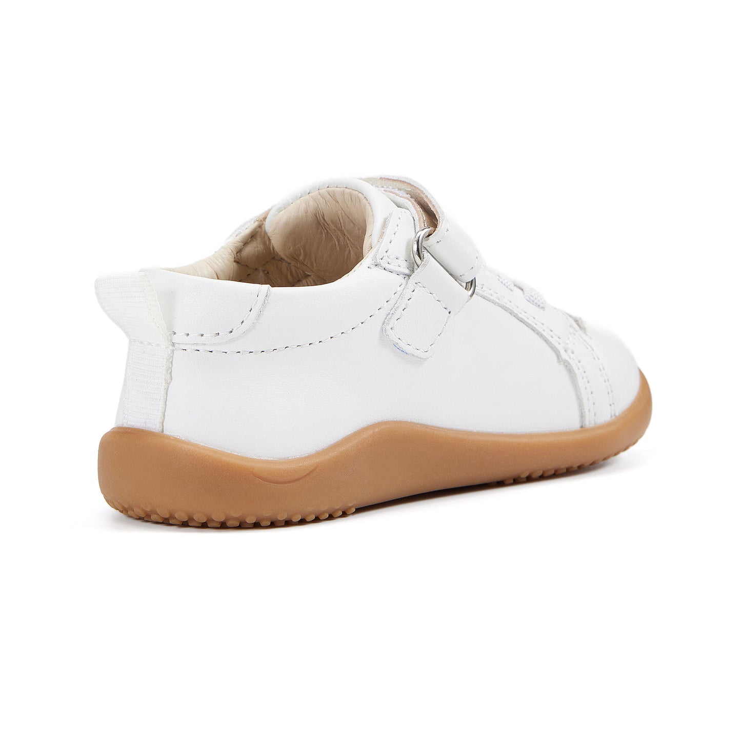 Old Soles 8091 Gazer Ground kids leather shoe in Snow and Light Grey Suede with rubber sole detail