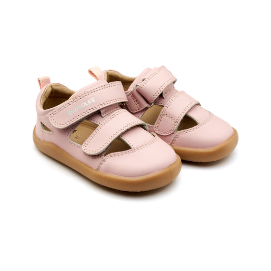 Old Soles 8100 Ground Groove kids leather sneaker in Chalk Pink with classic detail