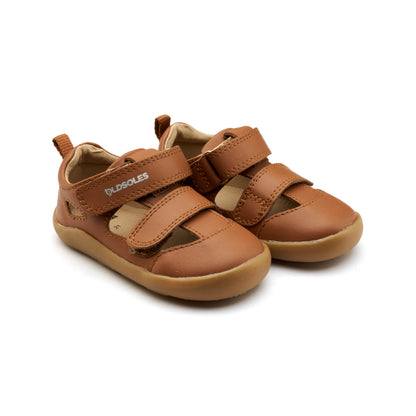 Old Soles 8100 Ground Groove kids leather sneaker in Tan with classic detail