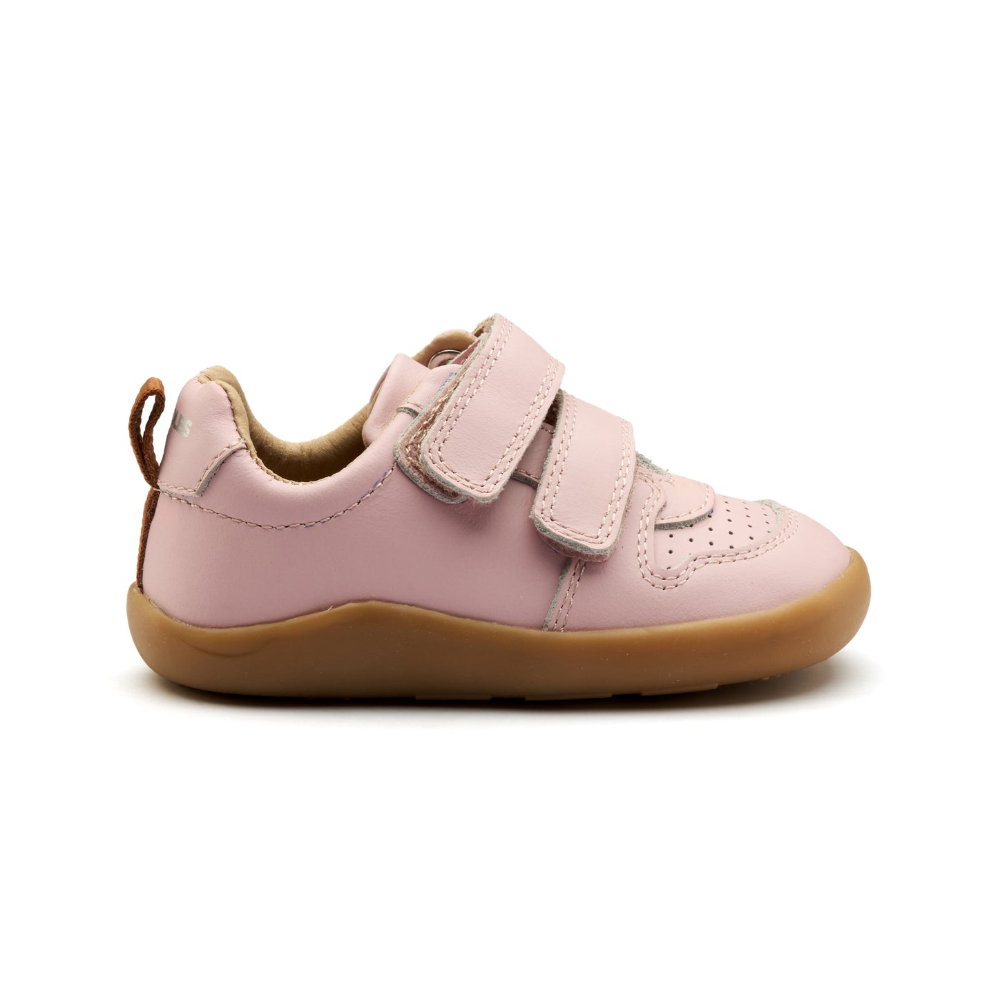 Old Soles 8102 7-Days Ground kids leather shoe in Chalk Pink with rubber sole detail