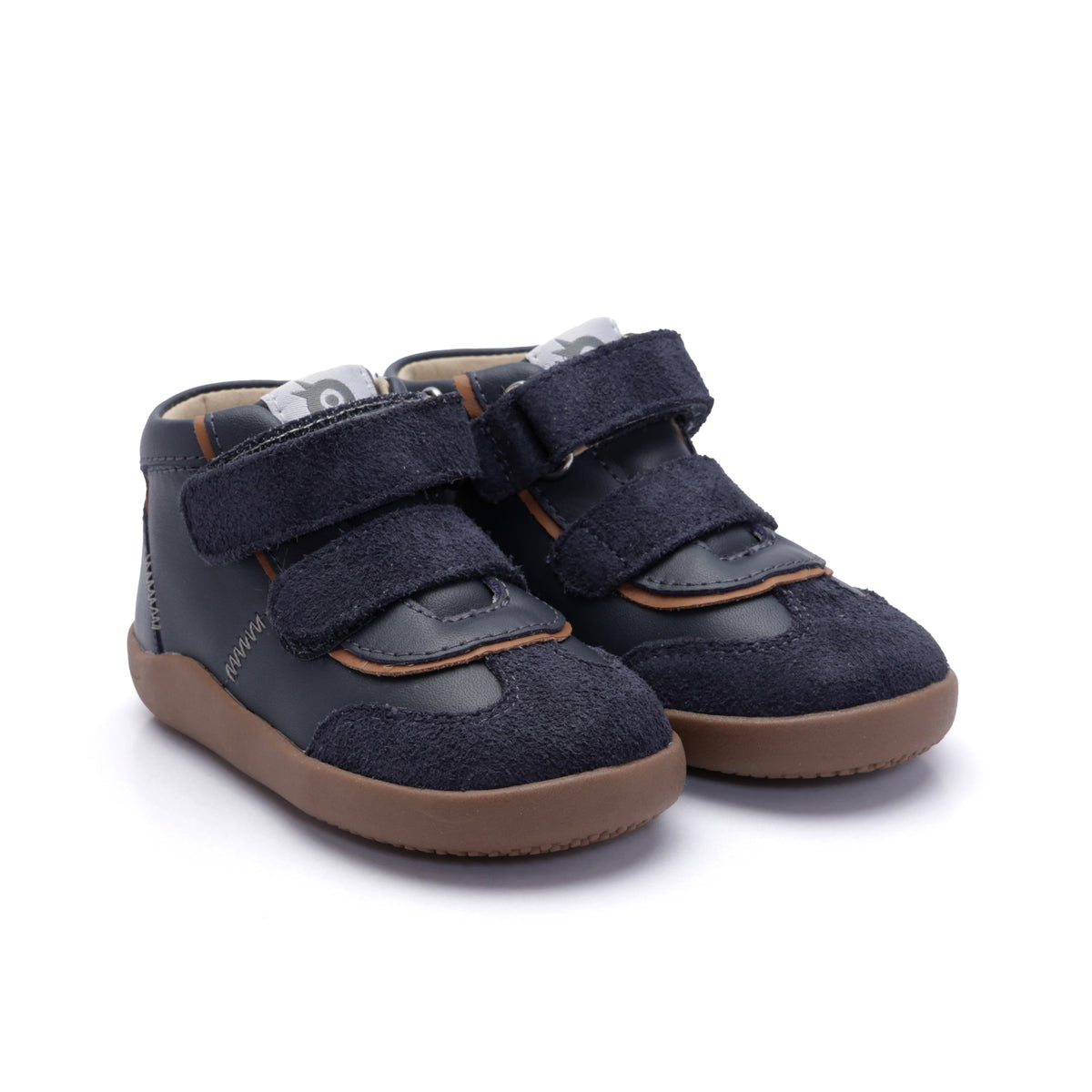 Old Soles 8107 High Zigsta kids leather sneaker in Navy with classic detail