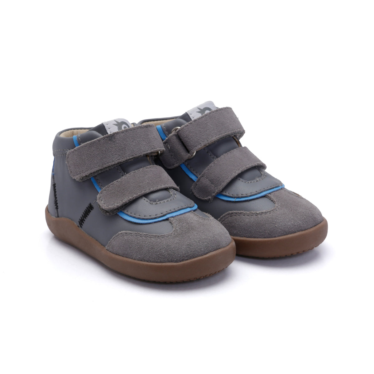 Old Soles 8107 High Zigsta kids leather sneaker in Shadow with classic detail