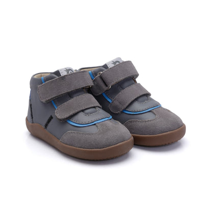 Old Soles 8107 High Zigsta kids leather sneaker in Shadow with classic detail