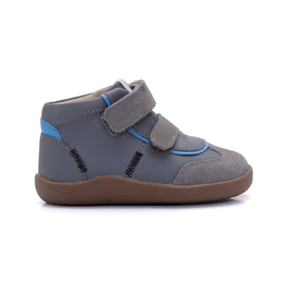 Old Soles 8107 High Zigsta kids leather sneaker in Shadow with classic detail