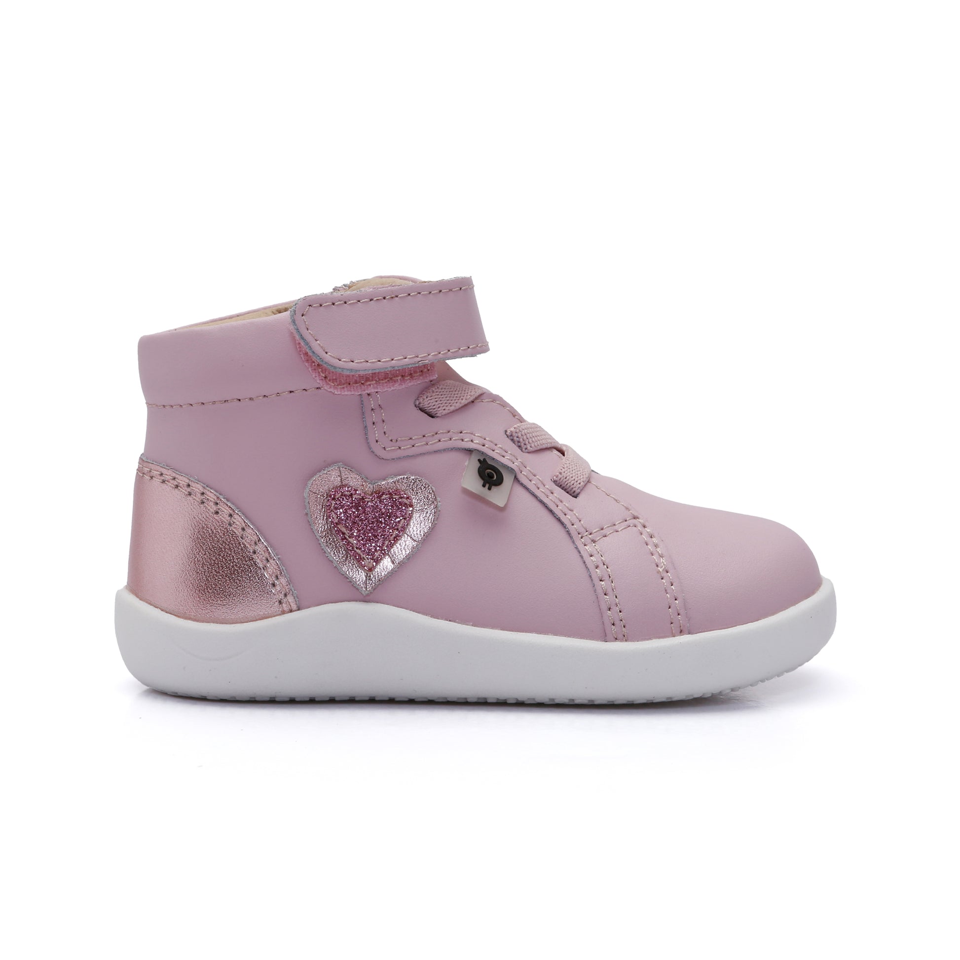 Old Soles 8111 Ruffle Heart kids leather flat in Chalk Pink and Pink Frost and Glam Pink with ruffle detail