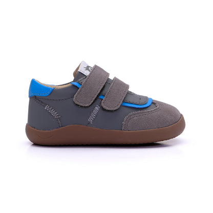 Old Soles 8123 Zigsta Ground kids leather sneaker in Shadow with classic detail