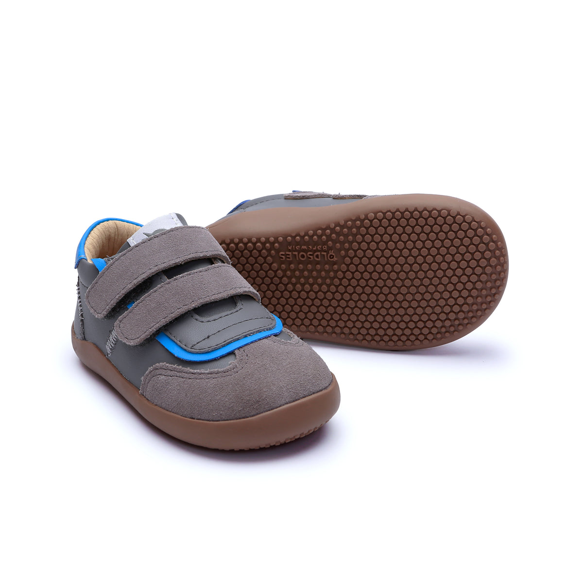Old Soles 8123 Zigsta Ground kids leather sneaker in Shadow with classic detail