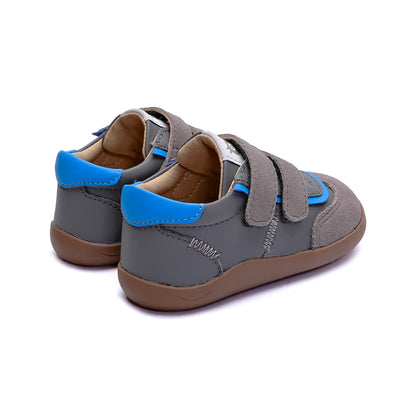 Old Soles 8123 Zigsta Ground kids leather sneaker in Shadow with classic detail