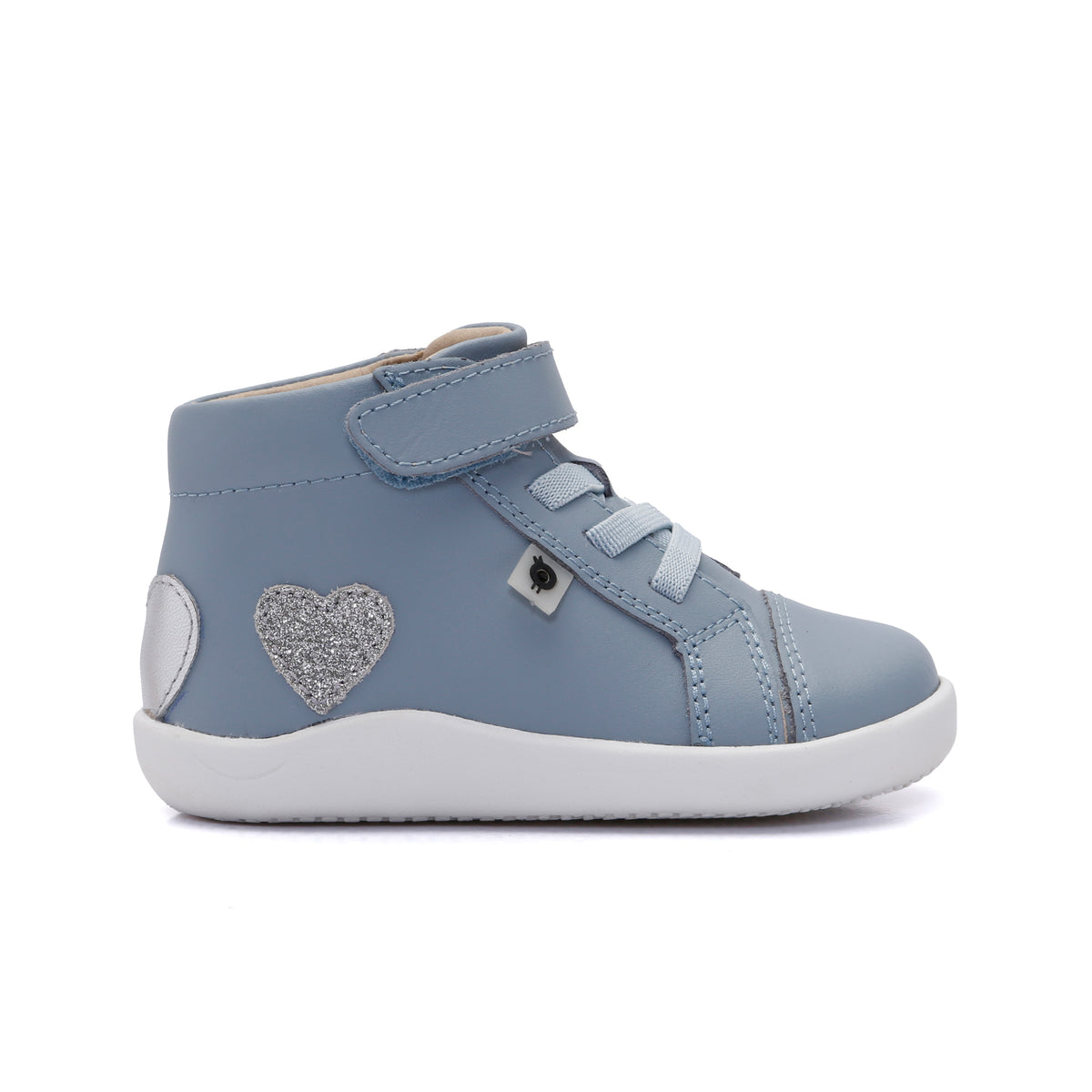 Old Soles 8126 Love Ground kids leather sneaker in Dusty Blue with classic detail