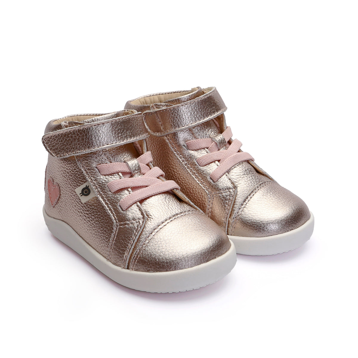 Old Soles 8126 Love Ground kids leather sneaker in Metal Lychee with classic detail
