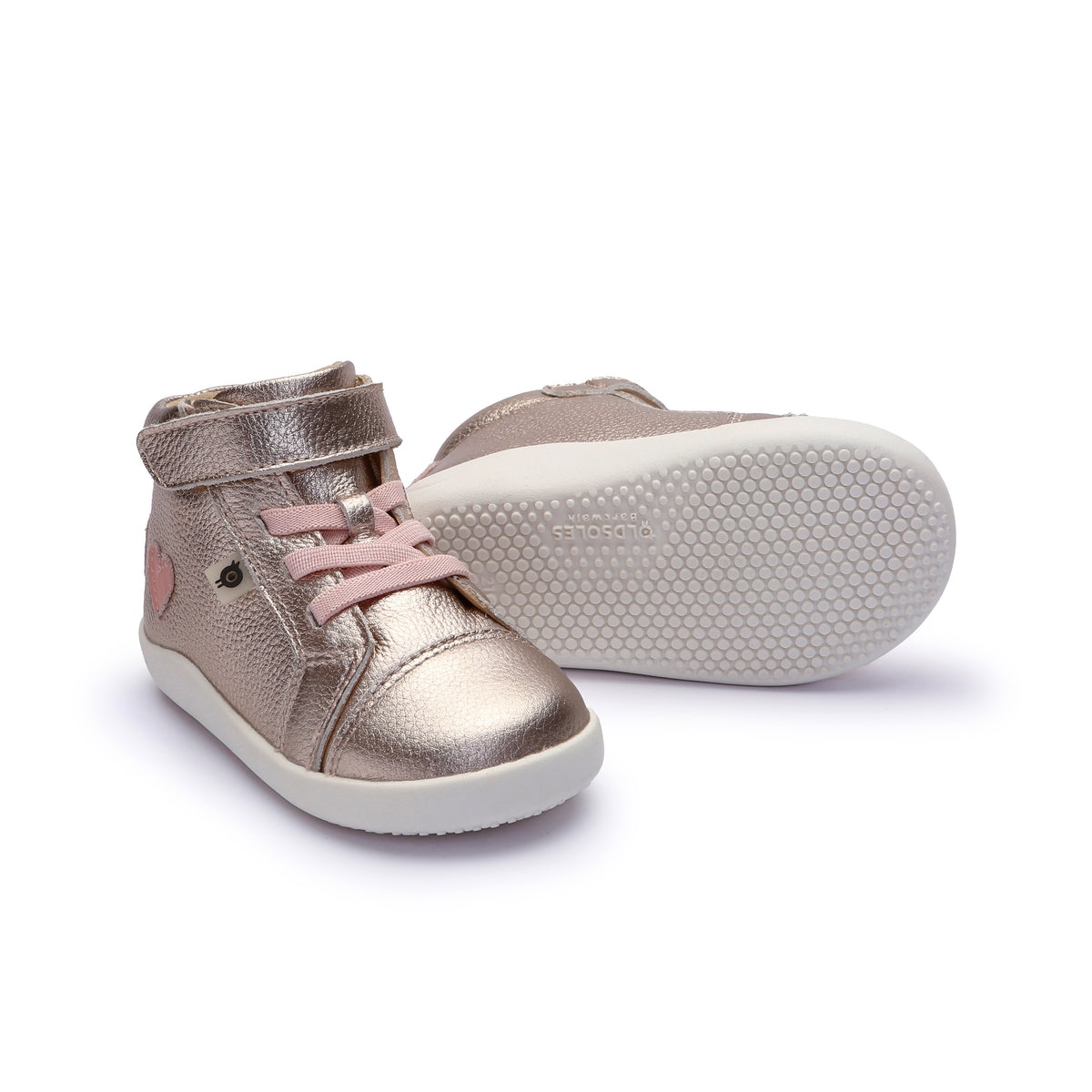 Old Soles 8126 Love Ground kids leather sneaker in Metal Lychee with classic detail