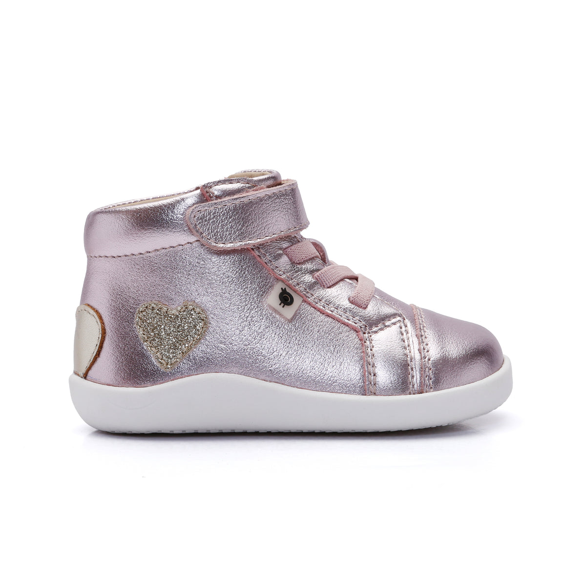 Old Soles 8126 Love Ground kids leather sneaker in Millet Pink with classic detail