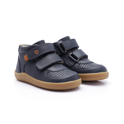 Old Soles 8130 All-Day Jump kids leather sneaker in Navy with classic detail