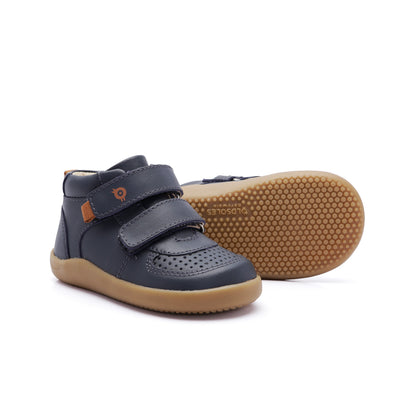 Old Soles 8130 All-Day Jump kids leather sneaker in Navy with classic detail