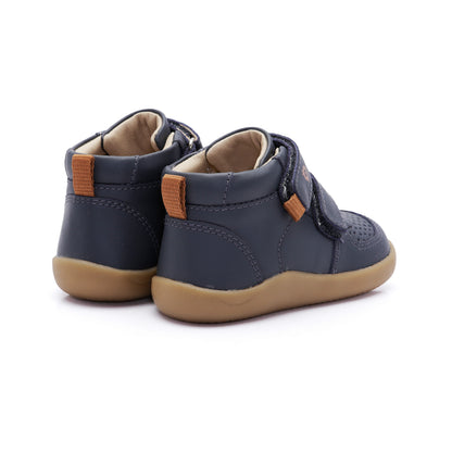 Old Soles 8130 All-Day Jump kids leather sneaker in Navy with classic detail