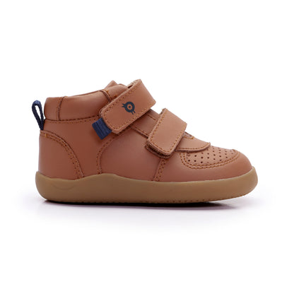 Old Soles 8130 All-Day Jump kids leather sneaker in Tan with classic detail