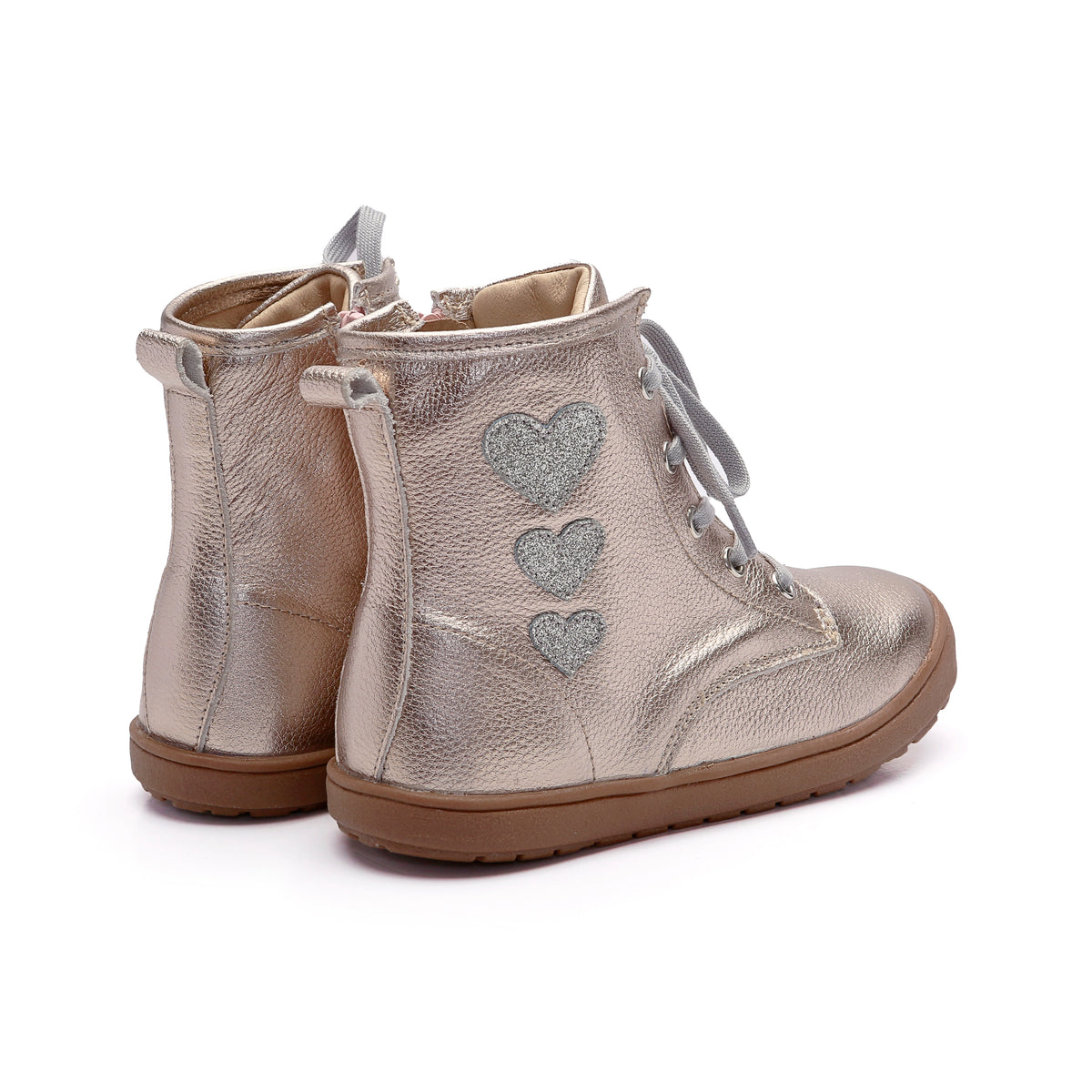 Old Soles 9016 Joy Swag kids leather sneaker in Metal Lychee with classic detail