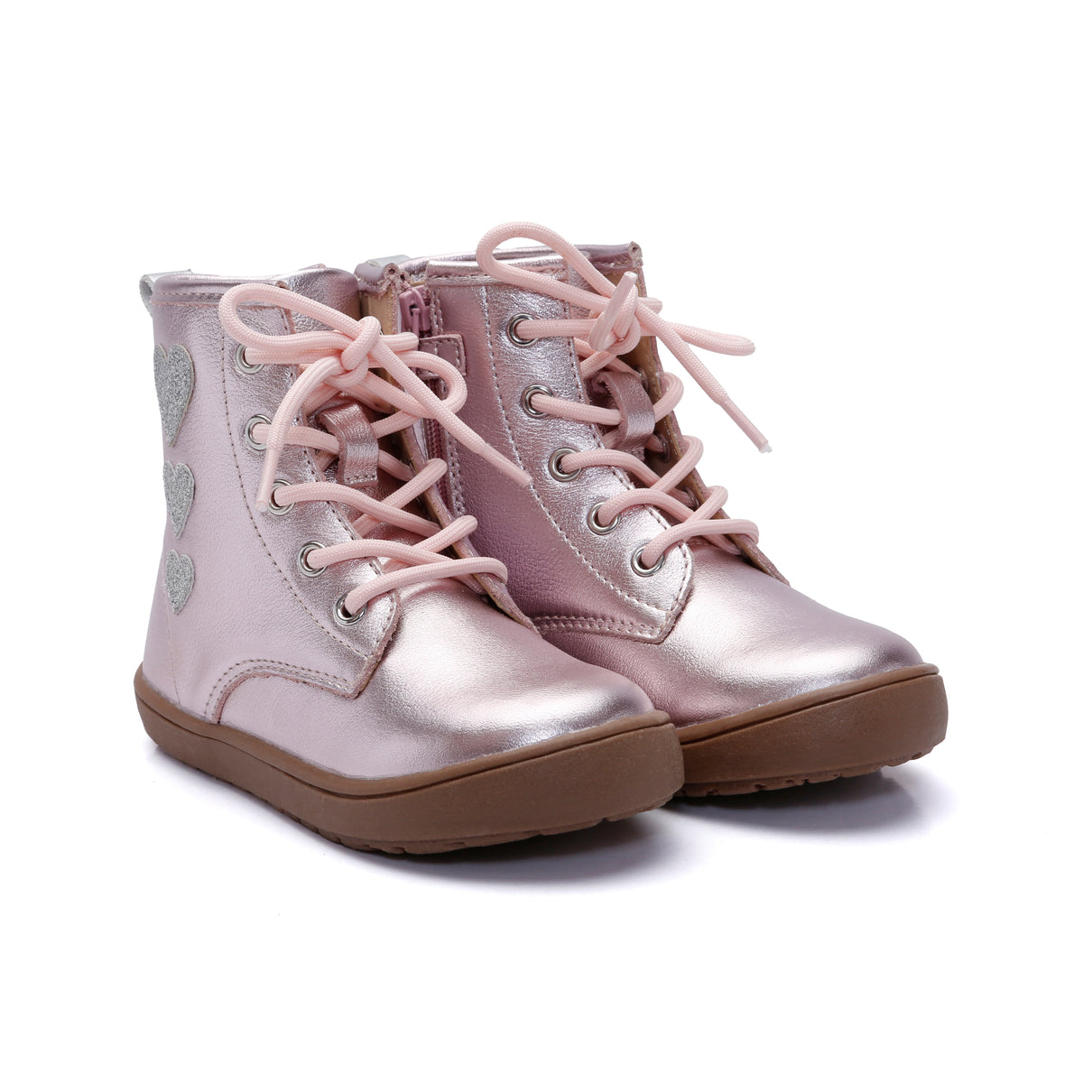 Old Soles 9016 Joy Swag kids leather sneaker in Millet Pink with classic detail