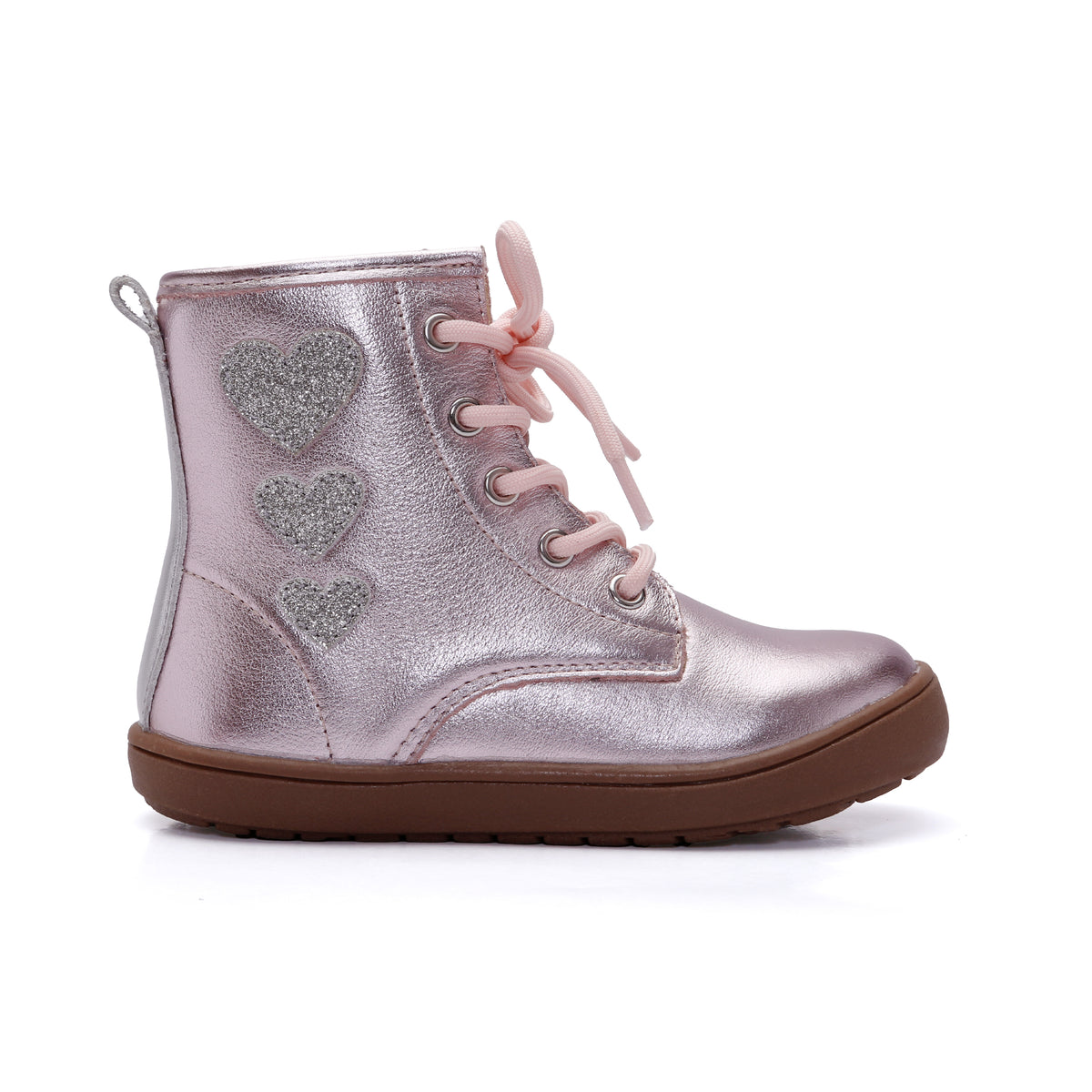 Old Soles 9016 Joy Swag kids leather sneaker in Millet Pink with classic detail