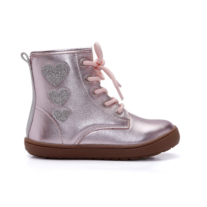 Old Soles 9016 Joy Swag kids leather sneaker in Millet Pink with classic detail