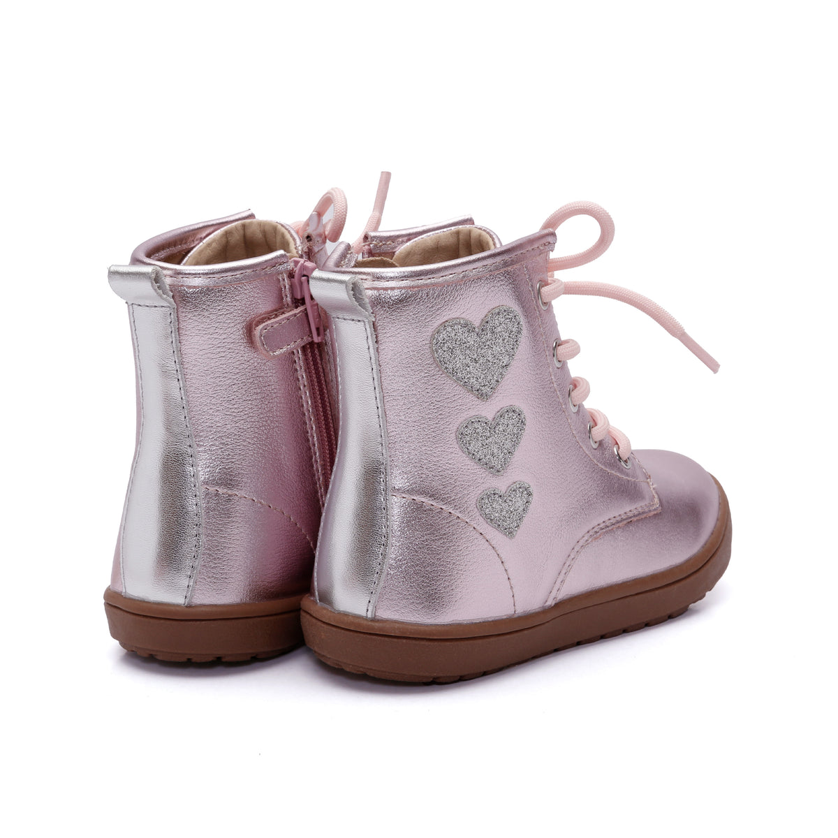 Old Soles 9016 Joy Swag kids leather sneaker in Millet Pink with classic detail